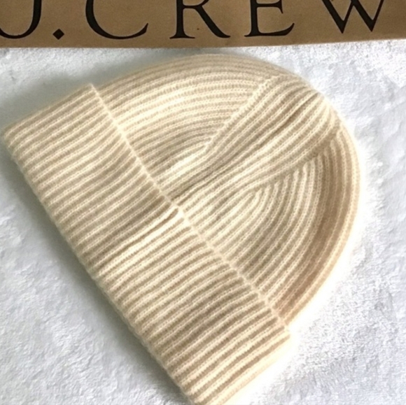 J. Crew Accessories - J. Crew Cashmere Soft Cream Beanie